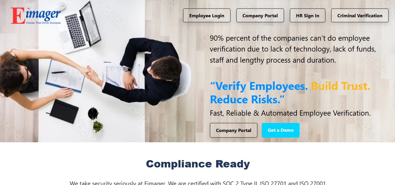 Eimager employee verification and record management system built with Laravel and SQL
